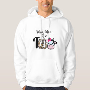 Kinderen Moo Moo Ik Ben Twee Schattige Koe 2e Verj Hoodie