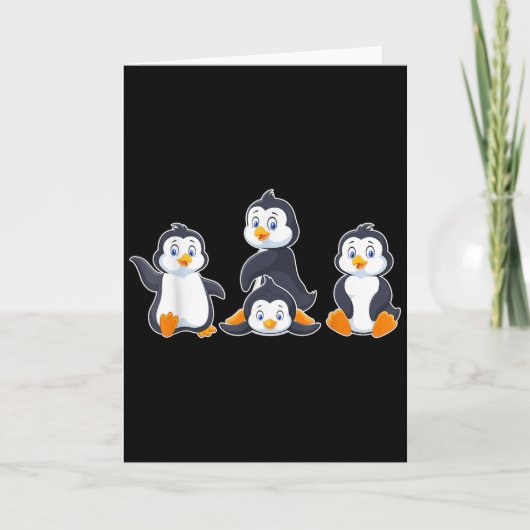 Kinderen Mooie Dier Pinguïn  Kaart (Voorkant)