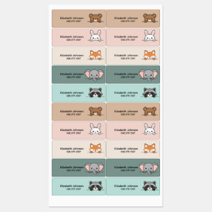 Kinderen Mooie Dieren Cartoon Naam School Labels