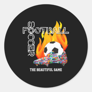 Kinderen Mooie Game Wereld Voetbal Voetbal T-shirt Ronde Sticker