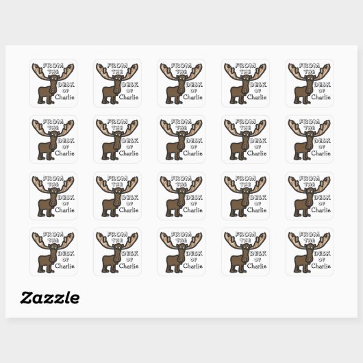 Kinderen Moose briefpapier sticker (Vel)