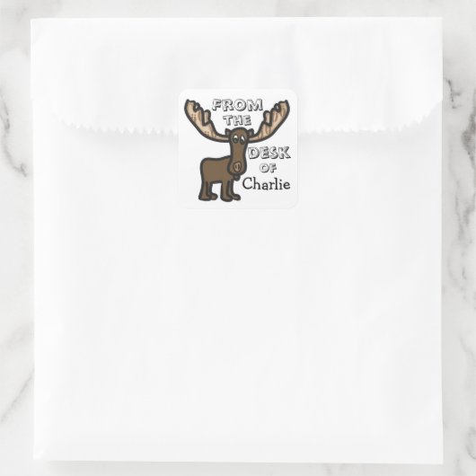 Kinderen Moose briefpapier sticker (Tas)