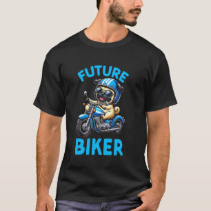 Kinderen Motorrijder Motorrijden Pug Hond Jongens T-shirt