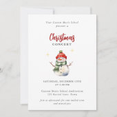 Kinderen Muziekconcert Kerst Schattigee Sneeuwman Kaart (Voorkant)