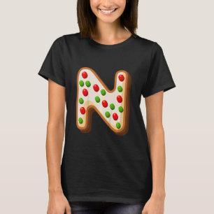 Kinderen N Meest Schattige Hoofdletter Kerst Koekj T-shirt