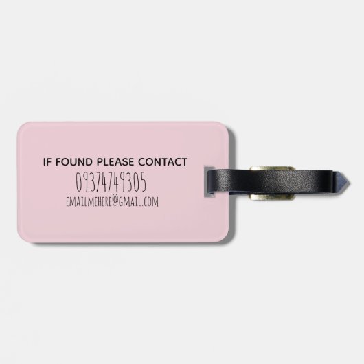 Kinderen naam Waterverf Safari Pattern van Girl's Bagagelabel (Achterkant horizontaal)