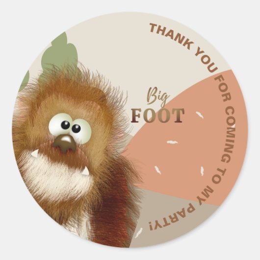 Kinderen Natuur Big Foot/ Sasquatch Verjaardagsfee Ronde Sticker (Voorkant)