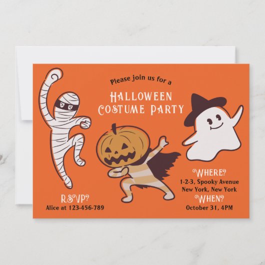 Kinderen niet zo eng Halloween verkleedfeest Kaart (Voorkant)