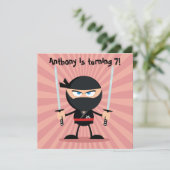 Kinderen Ninja Thema Feest Kaart (Staand voorkant)