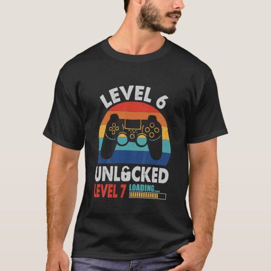 Kinderen Niveau 6 Ontgrendeld 6 Jaar Grappig T-shirt (Voorkant)