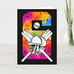 Kinderen Nummer 6 Jaar Cricket 6de Verjaardag 1 Kaart
