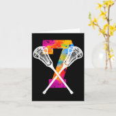 Kinderen Nummer 7 Jaar Lacrosse 7e Verjaardag Kaart (Gele Bloem)