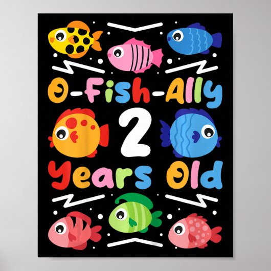 Kinderen O-fish-ally 2 Jaar Oud Poster (Voorkant)