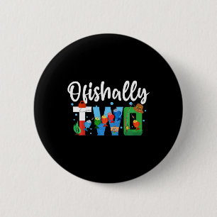Kinderen O-fish-ally Twee Verjaardagsdecoraties 2 Ronde Button 5,7 Cm