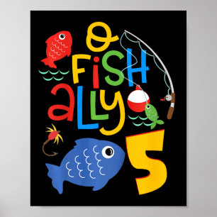 Kinderen O-fish-ally Vijf Verjaardagsdecoraties 5  Poster