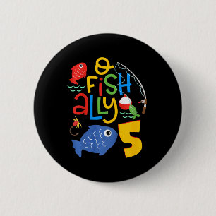Kinderen O-fish-ally Vijf Verjaardagsdecoraties 5  Ronde Button 5,7 Cm