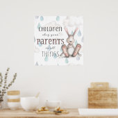 Kinderen Obey Uw Ouders - Kol. 3:20 Poster (Keuken)