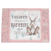 Kinderen Obey Uw Ouders - Kol. 3:20 - Roze Large Cadeautasje (Voorkant)