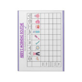 Kinderen Ochtendroutine Checklist met Mooie Pictog Notitieblok (Linkerzijde)