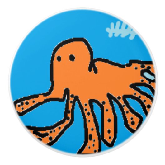 Kinderen Octopus Handvat Keramische Knop (Voorkant)