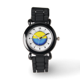 Kinderen Oekraïense vlag Silver Glitter Strap Watc Horloge