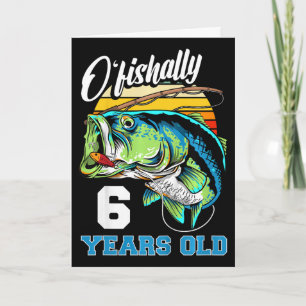 Kinderen Officieel 6 Jaar Oud Visser 6de Verjaarda Kaart