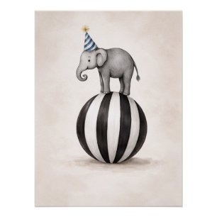 Kinderen Olifant Circus Thema Poster