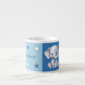 Kinderen olifant mok gepersonaliseerde naam blauw (Voorkant)