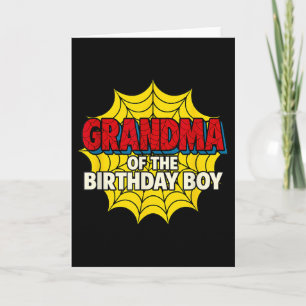 Kinderen Oma Van De Verjaardag Jongen Spider Thema Kaart