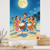 Kinderen onder de maan poster (Keuken)