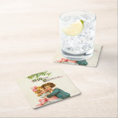 Kinderen onder de mistletoe Kerstmis Kartonnen Onderzetters (Insitu)