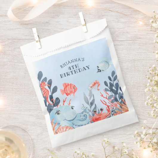Kinderen onder de zee verjaardagsfeestje bedankzakje (Geknipt)