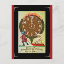 kinderen onder een klok gelukkig nieuwjaar