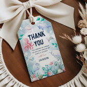 Kinderen onder het Zee 'Birthday'-Bedankt Cadeaulabel