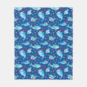 Kinderen onder het Zee Kersthaai Narwhal Fleece Deken (Voorkant)