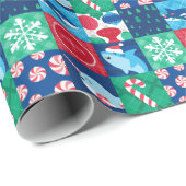 Kinderen onder het Zee kerstpatchwork Cadeaupapier (Rol Hoek)