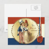 Kinderen Oom Sam Dame Vrijheid Ster Briefkaart (Voorkant / Achterkant)