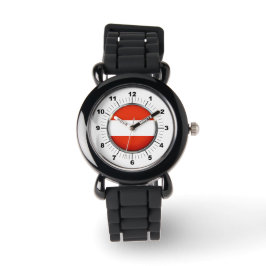 Kinderen Oostenrijk Flag Silver Glitter Strap Watc Horloge