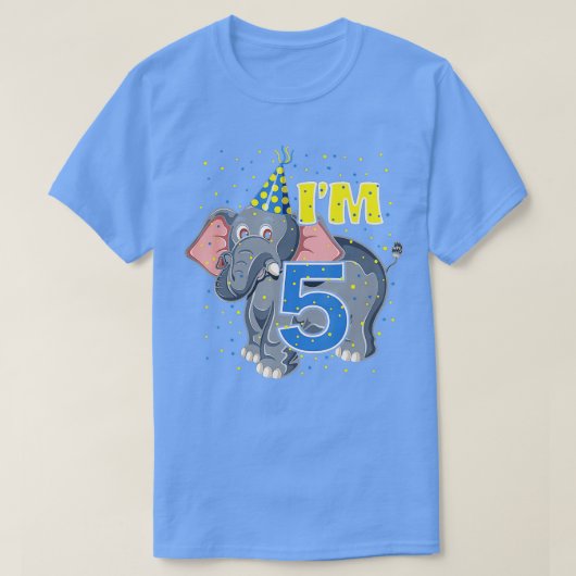 Kinderen op 5 jaar oud Elephant 5 jaar oude dieren T-shirt (Design voorkant)