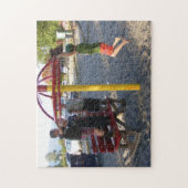 Kinderen op afspeelcirkel Puzzle Legpuzzel (Verticaal)