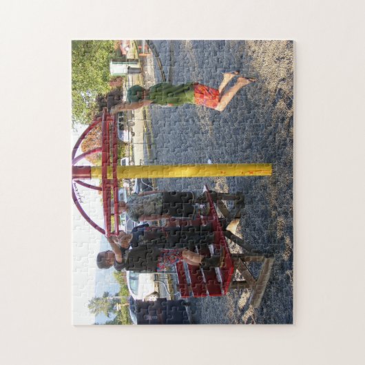 Kinderen op afspeelcirkel Puzzle Legpuzzel (Verticaal)