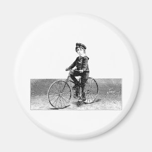 Kinderen op bijrol - illustratie fietsen magneet