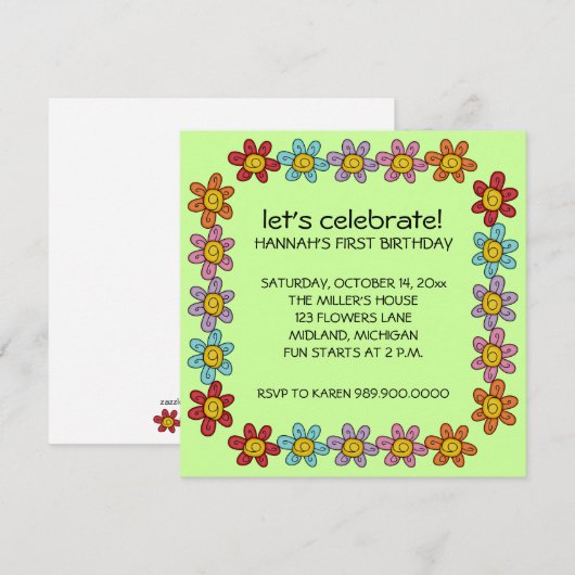 Kinderen op Birthday Party Kaart (Voorkant / Achterkant)