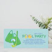 Kinderen op Birthday Pool Party Kaart (Staand voorkant)