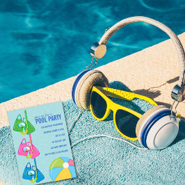 Kinderen op Birthday Pool Party Kaart