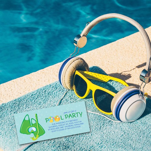 Kinderen op Birthday Pool Party Kaart