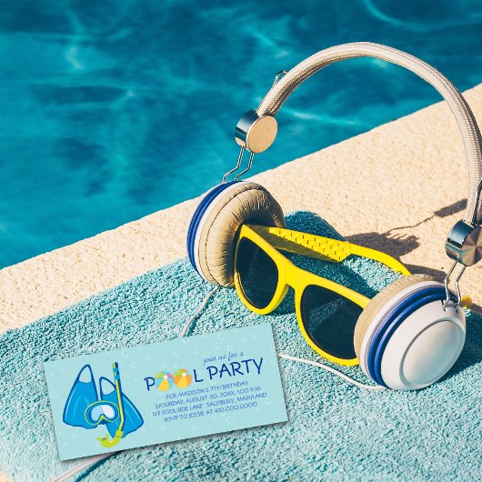 Kinderen op Birthday Pool Party Kaart