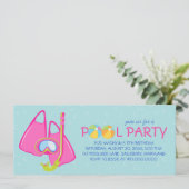 Kinderen op Birthday Pool Party Kaart (Staand voorkant)