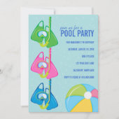 Kinderen op Birthday Pool Party Kaart (Voorkant)