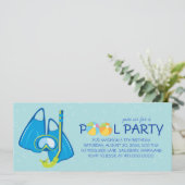 Kinderen op Birthday Pool Party Kaart (Staand voorkant)
